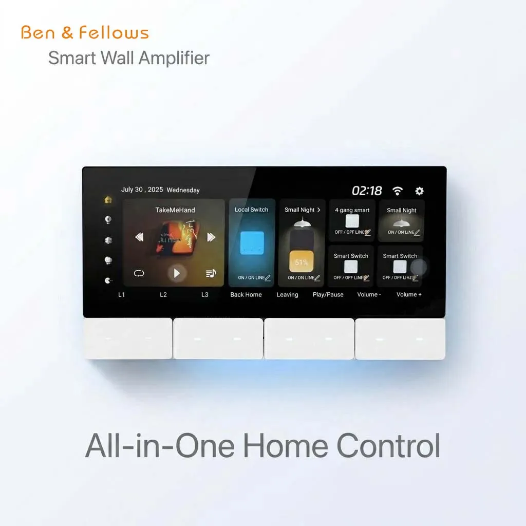 Tuya Zigbee Smart Control Panel 6.2 Inch Touch Screen Wall Audio Amplifier 2x25W WiFi Bluetooth Home Music System
Tuya Zigbee Smart Control Panel 6.2 Inch Touch Screen Wall Audio Amplifier 2x25W WiFi Bluetooth Home Music System