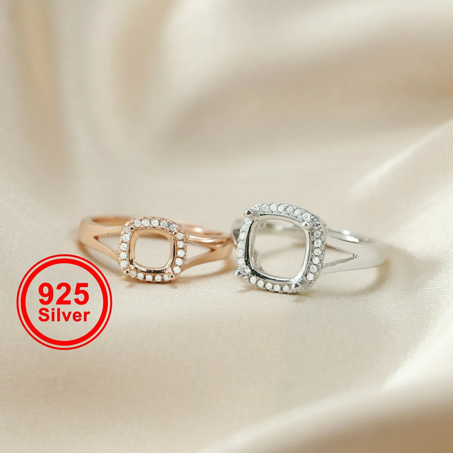6-10mm rose gold silver square Gems CZ stone prong setting solid 925 sterling silver bezel tray adjustable ring settings 1294112
6-10mm rose gold silver square Gems CZ stone prong setting solid 925 sterling silver bezel tray adjustable ring settings 1294112