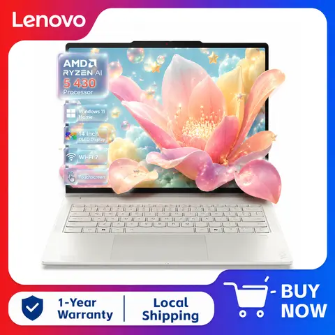 Lenovo Yoga 7a 2'si 1 Arada Dizüstü Bilgisayar, 14'' 2K OLED Dokunmatik Ekran, AMD Ryzen AI 5 430 İşlemci, 64GB'a Kadar DDR5 RAM, 2TB SSD, Copilot+ AI PC, Wi-Fi 7, Windows 11, Deniz Kabuğu Rengi