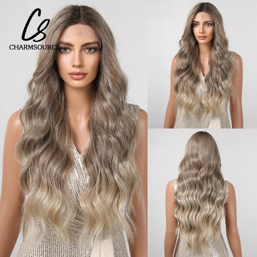 CharmSource Synthetic Lace Wig Brown Ombre Blonde Lace Front Wigs Long Curly with Dark Root Wigs for Women Daily Cosplay
CharmSource Synthetic Lace Wig Brown Ombre Blonde Lace Front Wigs Long Curly with Dark Root Wigs for Women Daily Cosplay