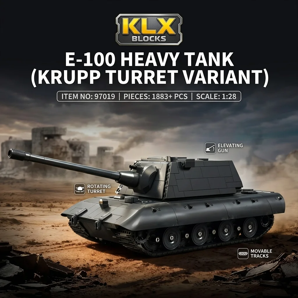 DIY E-100 Heavy Tank Building Blocks 1883PCS MOC WWII German Krupp Turret Panzer Bricks Model Construction Toy Adults Men Gift
DIY E-100 Heavy Tank Building Blocks 1883PCS MOC WWII German Krupp Turret Panzer Bricks Model Construction Toy Adults Men Gift