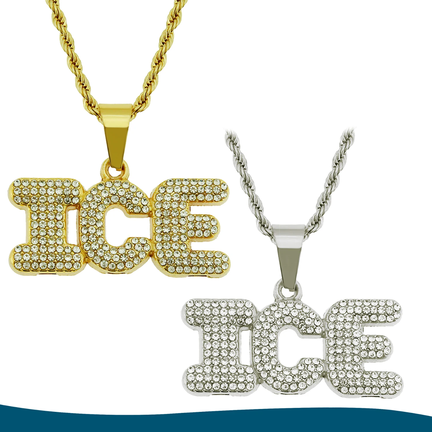 Mens Hip Hop "ICE" Necklace Golden Silvery Street Cool And Chain With 3mm 24 Inch Long Chain
Mens Hip Hop "ICE" Necklace Golden Silvery Street Cool And Chain With 3mm 24 Inch Long Chain