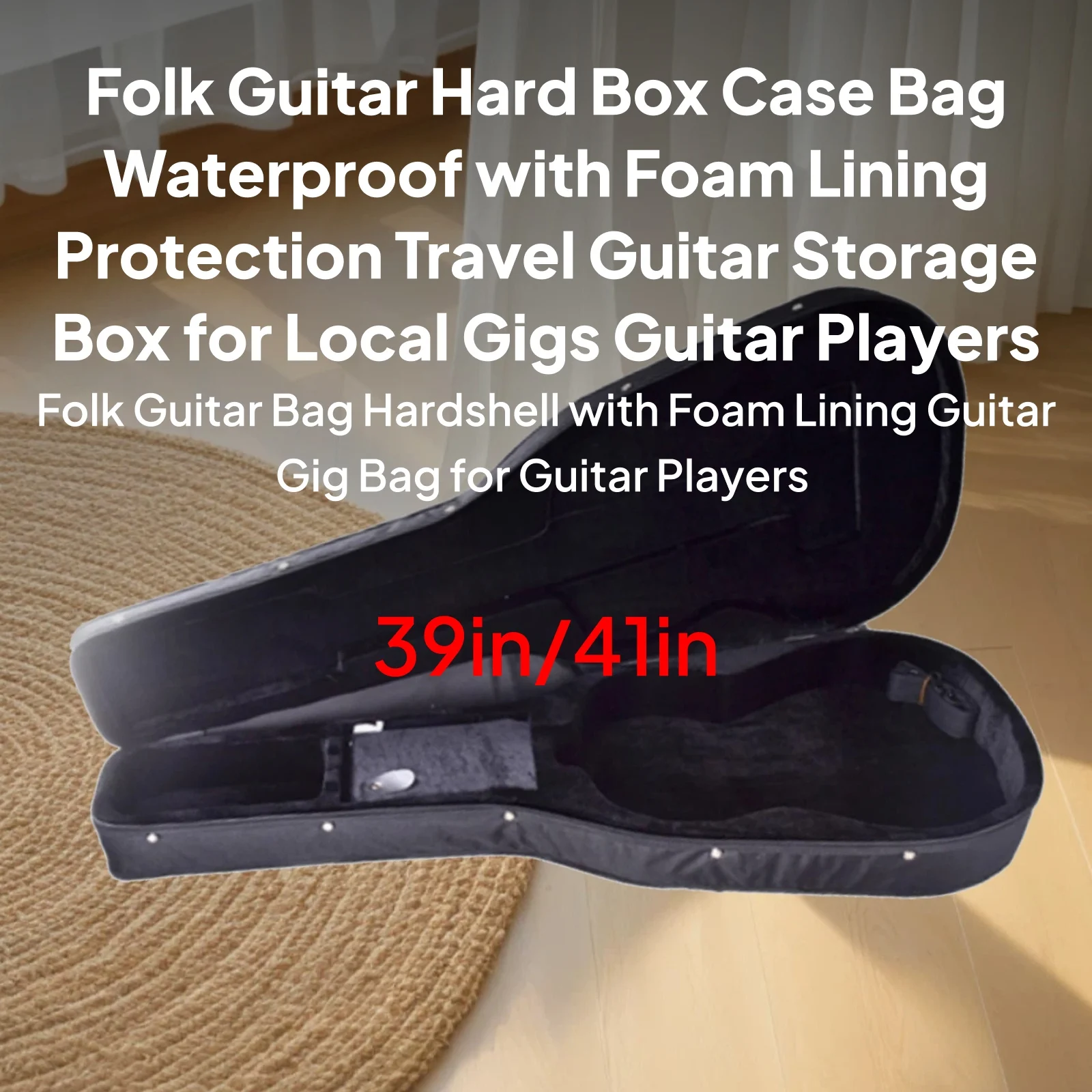 Folk Guitar Hard Box Case Bag Waterproof with Foam Lining Protection Travel Guitar Storage Box for Local Gigs Guitar Players
Folk Guitar Hard Box Case Bag Waterproof with Foam Lining Protection Travel Guitar Storage Box for Local Gigs Guitar Players