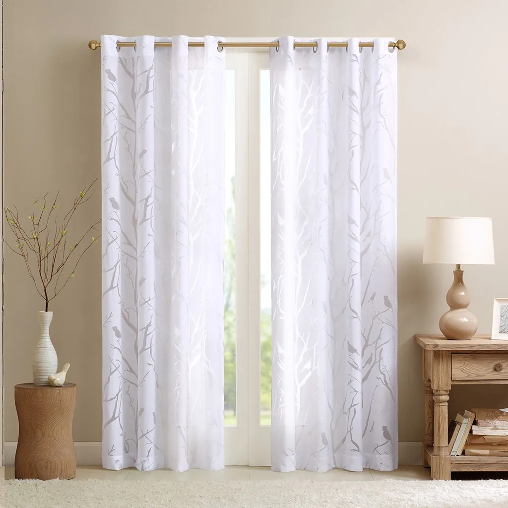 Grommet Top Sheer Bird on Branches Burnout Window Curtain(Only 1 Pc Panel) "
Grommet Top Sheer Bird on Branches Burnout Window Curtain(Only 1 Pc Panel) "