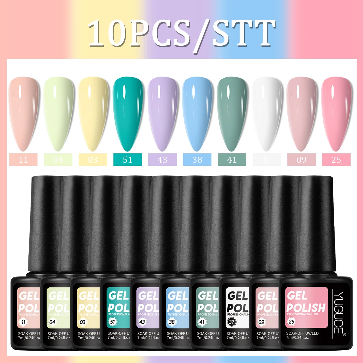 YUGUCE 10PCS/SET pure color nail polish gel, multi-color matching, no irritating smell, suitable for home use
YUGUCE 10PCS/SET pure color nail polish gel, multi-color matching, no irritating smell, suitable for home use