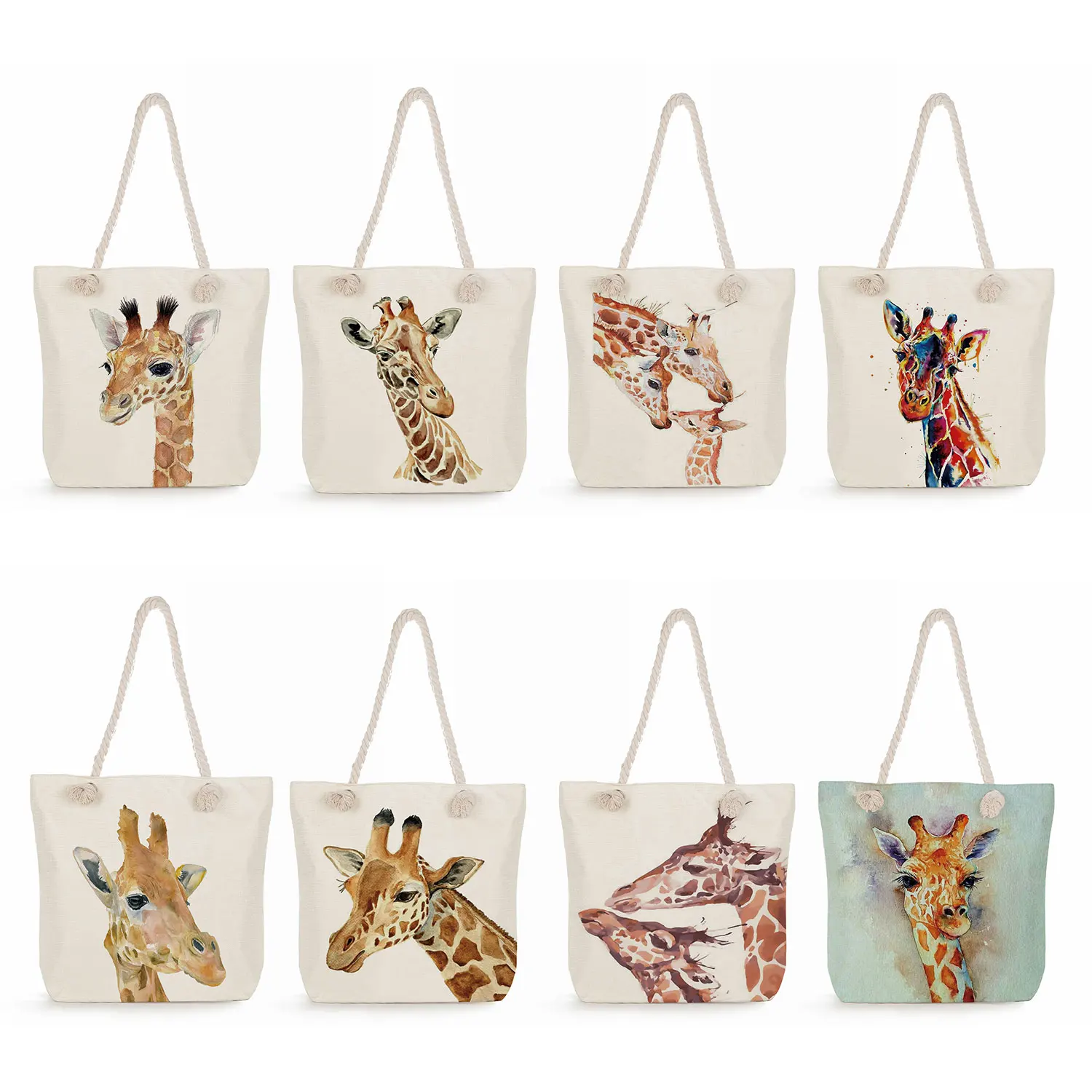 Watercolor Giraffe Print Handbags For Women Cartoon Animal Tote Bags High Capacity Shopping Bags Beach Thick Rope Shoulder Bags
Watercolor Giraffe Print Handbags For Women Cartoon Animal Tote Bags High Capacity Shopping Bags Beach Thick Rope Shoulder Bags