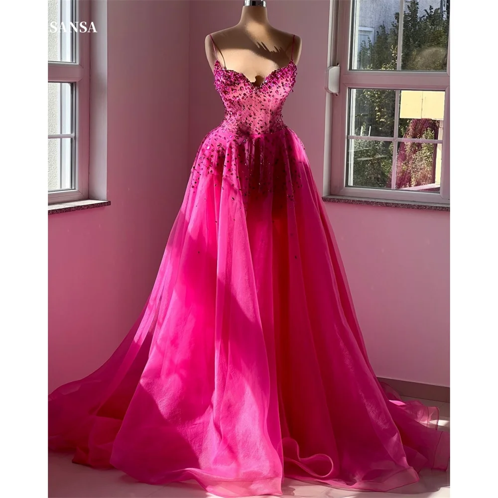 Sansa Customized Rose Pink Ball Gown Prom Dress Rhinestones Spaghetti Strap Vestidos De Noche Sweetheart Neck Formal Evening
Sansa Customized Rose Pink Ball Gown Prom Dress Rhinestones Spaghetti Strap Vestidos De Noche Sweetheart Neck Formal Evening