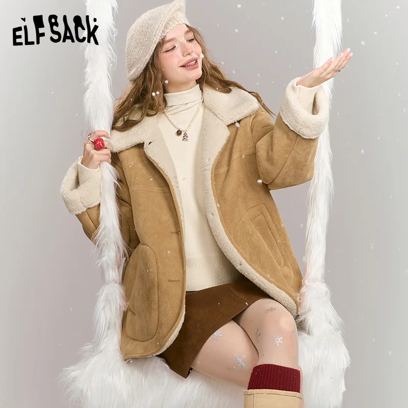 ELFSACK 2024 Winter New Arrivals Suede Plush Thickened Jacket Women Retro Casual Single Breasted Warm Jacket
ELFSACK 2024 Winter New Arrivals Suede Plush Thickened Jacket Women Retro Casual Single Breasted Warm Jacket