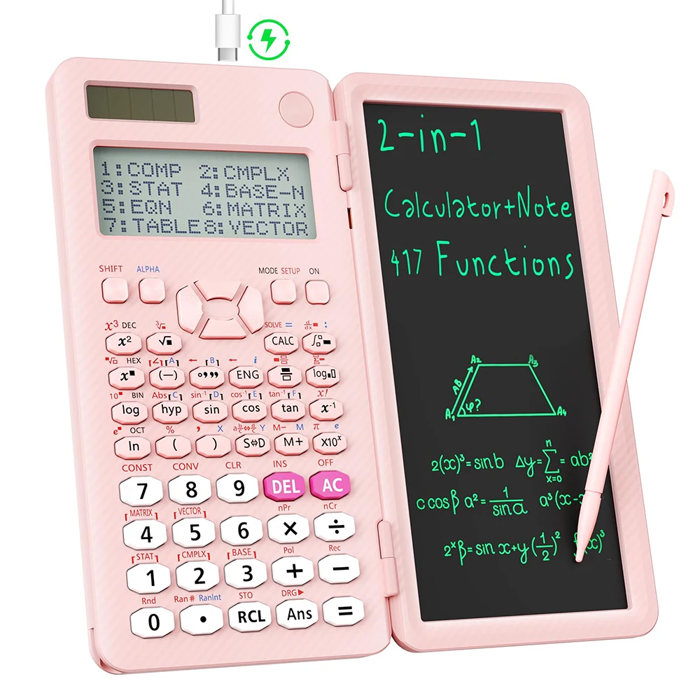 Rechargeable 991ES MAX Scientific Calculators CalcNote Multiview 4-Line Display with LCD Writing Tablet Notepad Foldable ROATEE
Rechargeable 991ES MAX Scientific Calculators CalcNote Multiview 4-Line Display with LCD Writing Tablet Notepad Foldable ROATEE
