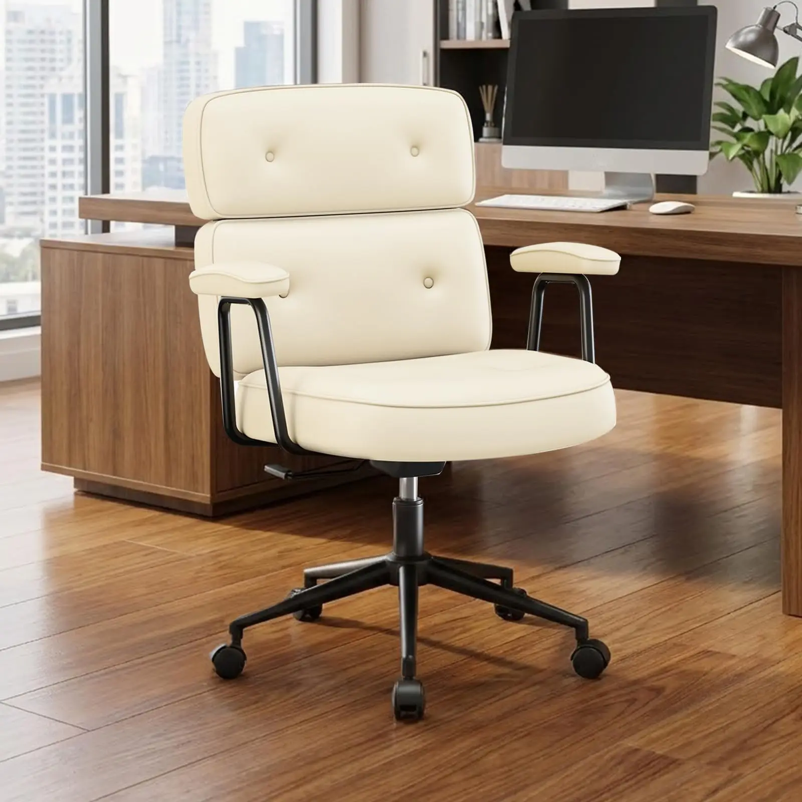 Ergonomic Home Office Desk Chair, PU Leather Computer Chair with Lumbar Support Adjustable Height Rolling Swivel Task Chair
Ergonomic Home Office Desk Chair, PU Leather Computer Chair with Lumbar Support Adjustable Height Rolling Swivel Task Chair