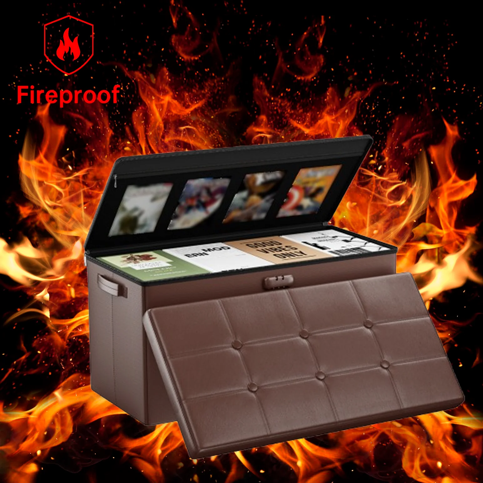 Foldable Storage Stool Fireproof, Waterproof Storage Stool with Combination Lock Practical Household Storage Solution Storage
Foldable Storage Stool Fireproof, Waterproof Storage Stool with Combination Lock Practical Household Storage Solution Storage