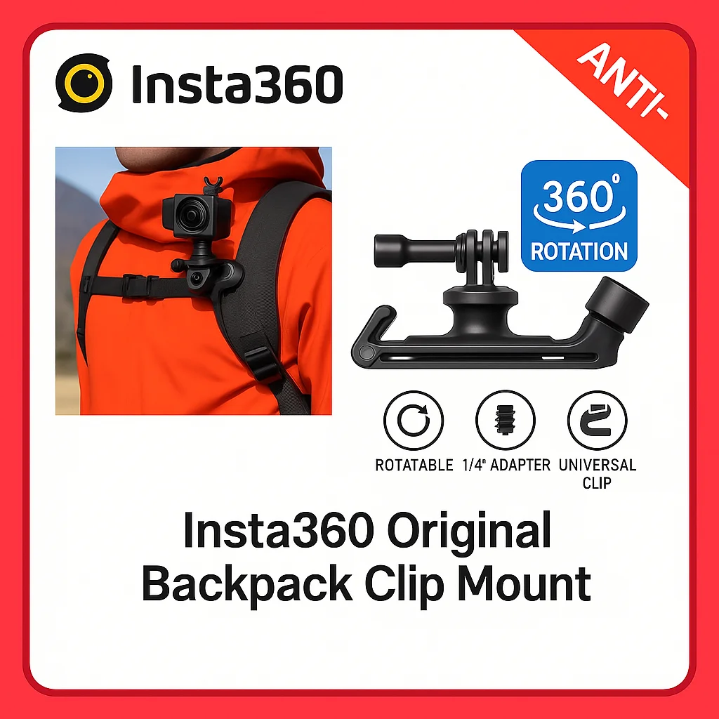 Регулируемое крепление для рюкзака Insta360 | Поворотный адаптер 1/4 дюйма | Универсальный держатель для уличных камер
Регулируемое крепление для рюкзака Insta360 | Поворотный адаптер 1/4 дюйма | Универсальный держатель для уличных камер
