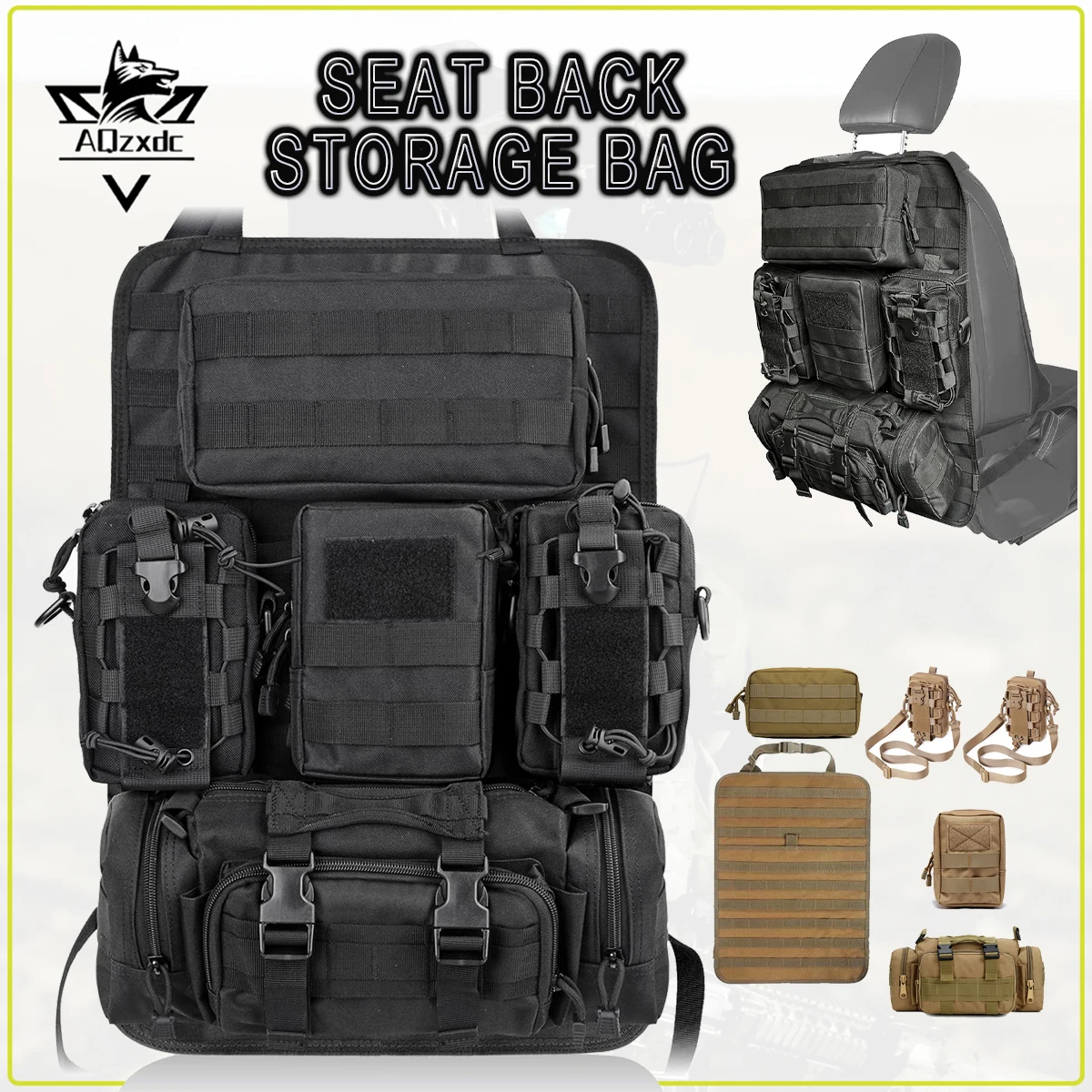 Tactical Vehicle Seat Back Storage Bag with Water Cup Pouch Molle Multi-Pocket Management Panel Hanging Packet for All Vehicles
Tactical Vehicle Seat Back Storage Bag with Water Cup Pouch Molle Multi-Pocket Management Panel Hanging Packet for All Vehicles