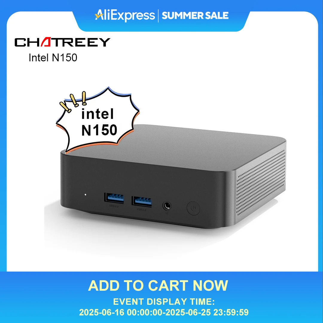 Chatreey T9 Mini PC Intel Alder Lake N100/N150 wifi5 Windows 11 Ultra Small Pocket Computer Dual SSD Full Function Type-C 4K
Chatreey T9 Mini PC Intel Alder Lake N100/N150 wifi5 Windows 11 Ultra Small Pocket Computer Dual SSD Full Function Type-C 4K