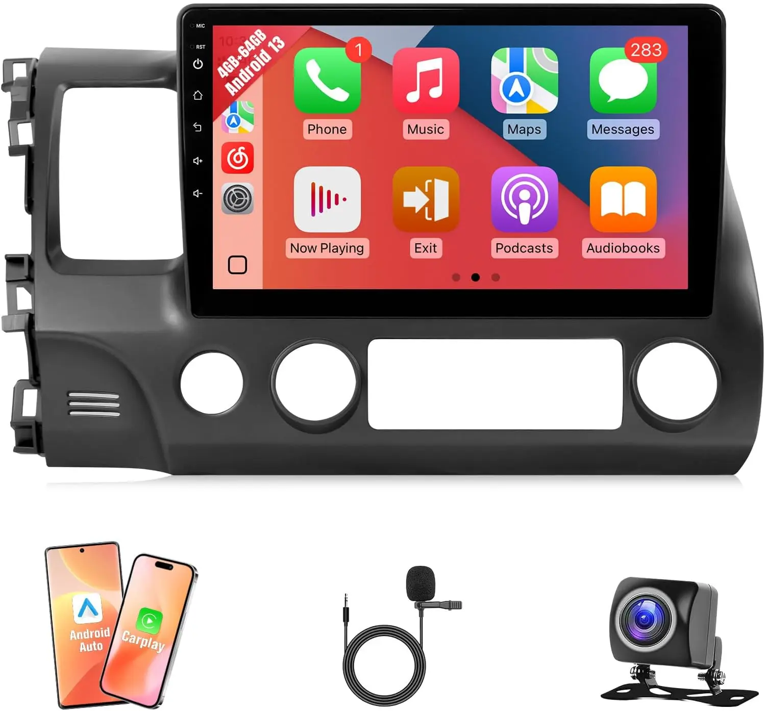 10,1-дюймовый экран, 4G, 64G, автомобильная магнитола на Android для Honda Civic 2006-2011 с CarPlay, Android Auto, GPS, Bluetooth
10,1-дюймовый экран, 4G, 64G, автомобильная магнитола на Android для Honda Civic 2006-2011 с CarPlay, Android Auto, GPS, Bluetooth