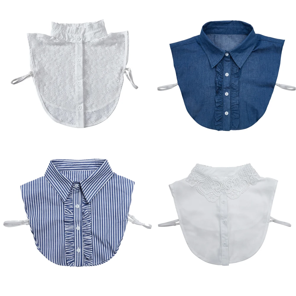 Women Cotton Lace Fake Collar Blouse Vintage Detachable Collar Women's shirt False Tie Men Lapel False Blouse Top Women Collars
Women Cotton Lace Fake Collar Blouse Vintage Detachable Collar Women's shirt False Tie Men Lapel False Blouse Top Women Collars