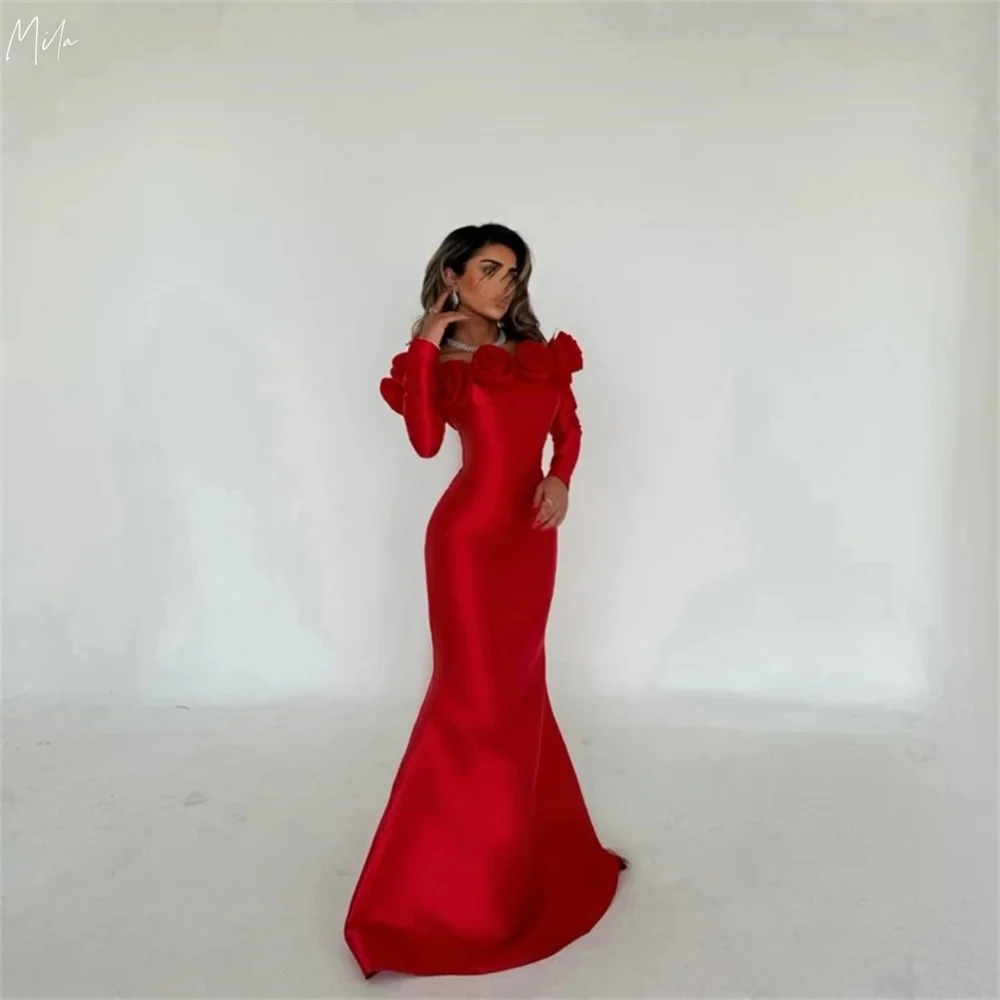 Mila Red Off the Shoulder Long Sleeve Prom Dresses 3D Flower A-Line Party Dresses Customized Floor-Length فساتين سهره نسائيه فخ
Mila Red Off the Shoulder Long Sleeve Prom Dresses 3D Flower A-Line Party Dresses Customized Floor-Length فساتين سهره نسائيه فخ