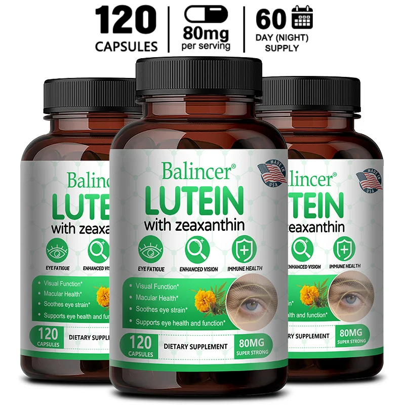 Lutein Zeaxanthin Eye Capsules with Bilberry, Grape Seed & Zinc, Support Eye Wellness, Blue Light Defense & Visual Comfort
Lutein Zeaxanthin Eye Capsules with Bilberry, Grape Seed & Zinc, Support Eye Wellness, Blue Light Defense & Visual Comfort