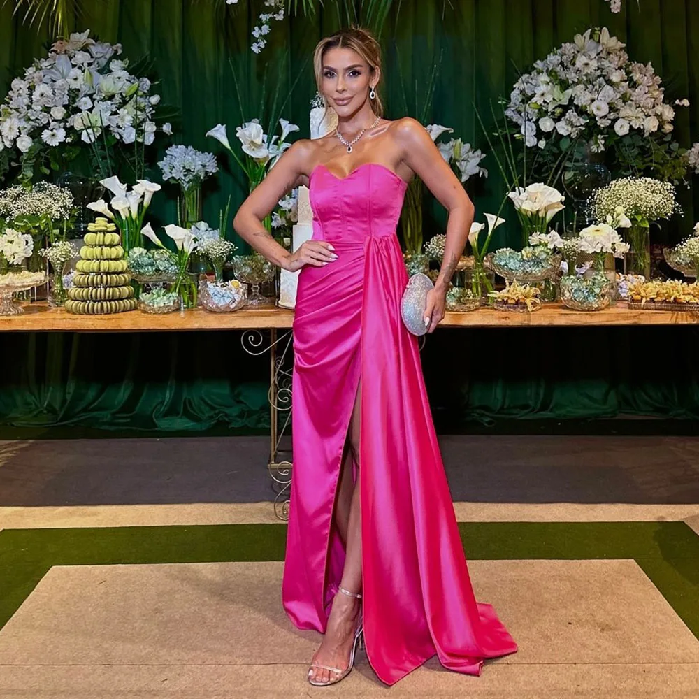 Msikoods Customized Luxury Satin Evening Gown Formal Party Dress for Women High Slit Elegant Bridesmaid Wedding Guest Dress
Msikoods Customized Luxury Satin Evening Gown Formal Party Dress for Women High Slit Elegant Bridesmaid Wedding Guest Dress