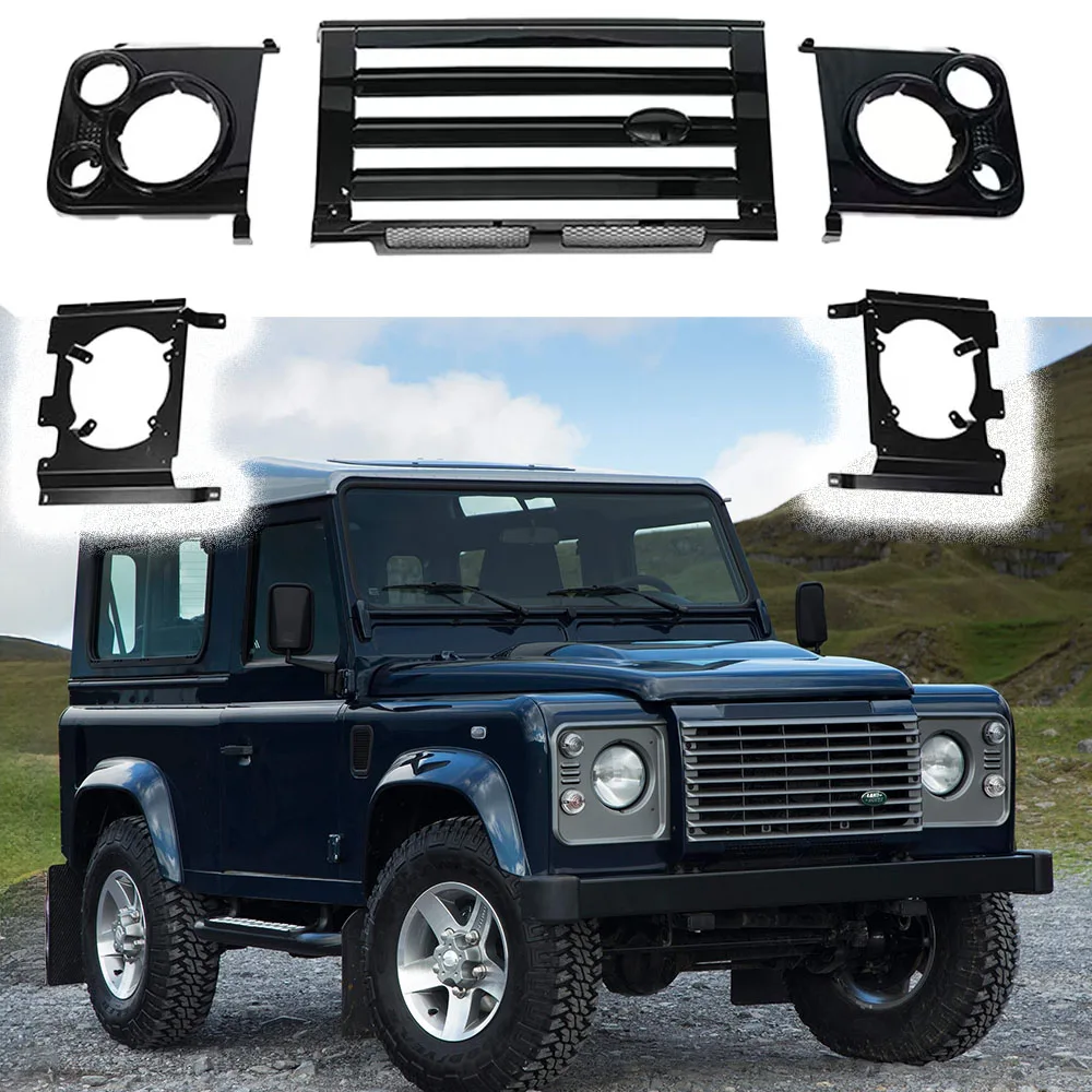 Black SVX style Front Grille Headlamp Cases for 1990-2016 LR Defender 90 110 Accessories
Black SVX style Front Grille Headlamp Cases for 1990-2016 LR Defender 90 110 Accessories