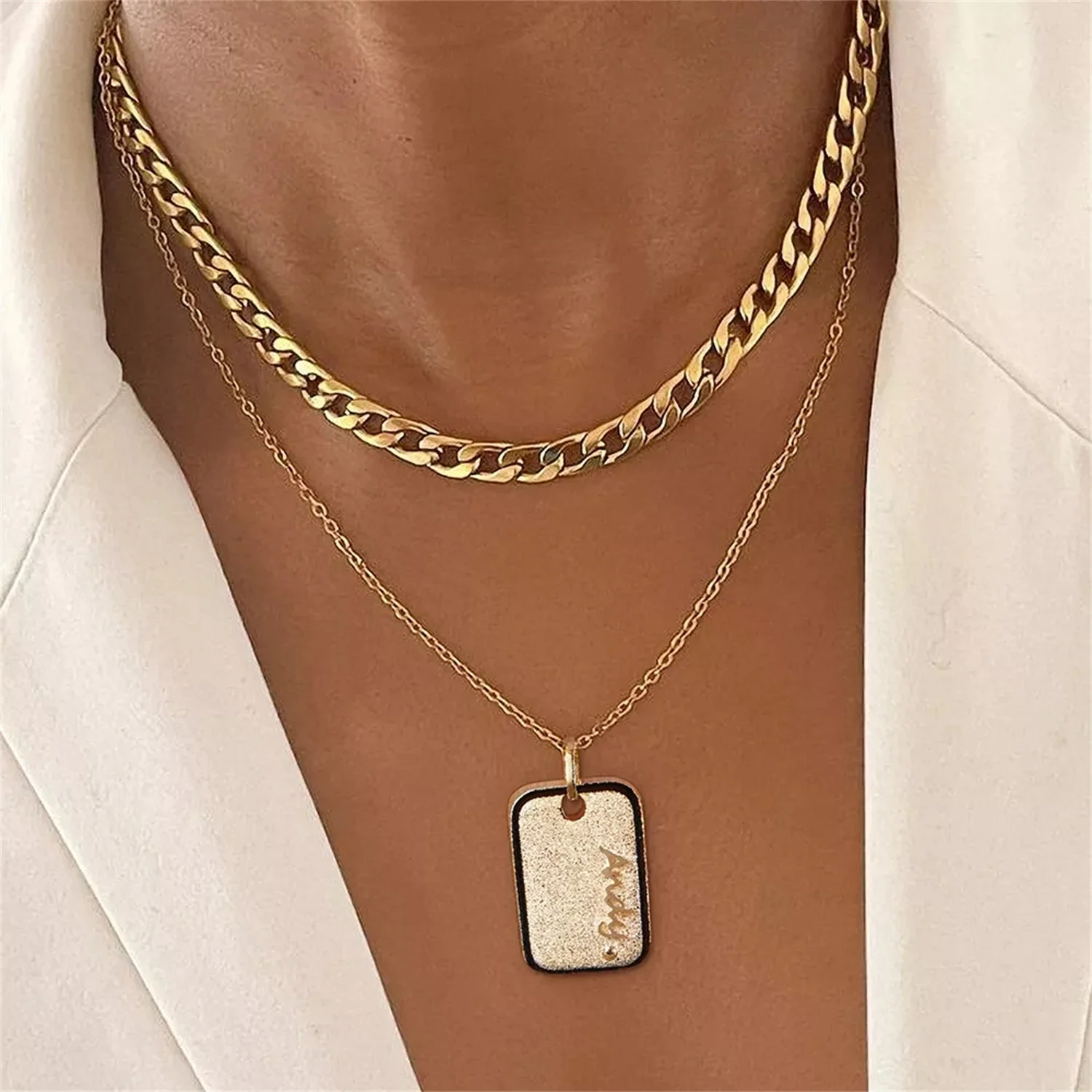 Makers I.D. Tag Pendant Necklace Personalized Rectangle Name Necklaces Stainless Steel Jewelry Gift For Female
Makers I.D. Tag Pendant Necklace Personalized Rectangle Name Necklaces Stainless Steel Jewelry Gift For Female
