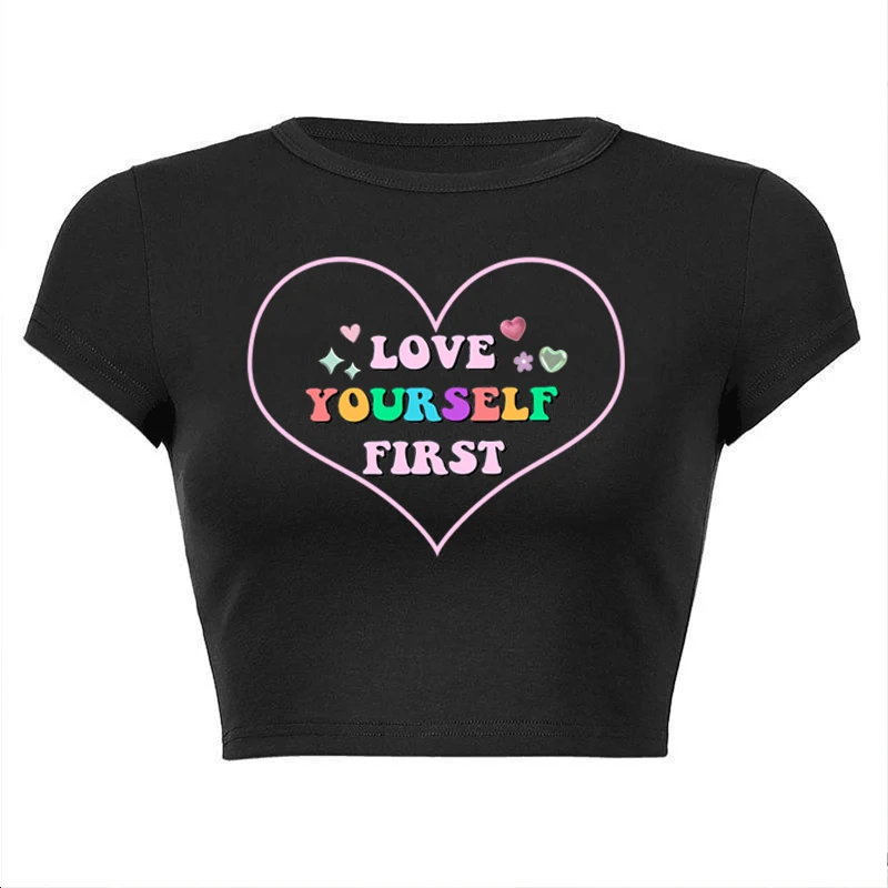 Love Youself First 2000s Crop Tops Y2k Graphic Baby Tee Slim Summer Short Sleeves Vintage T-Shirt Patchwork Streetwear Emo Girl
Love Youself First 2000s Crop Tops Y2k Graphic Baby Tee Slim Summer Short Sleeves Vintage T-Shirt Patchwork Streetwear Emo Girl