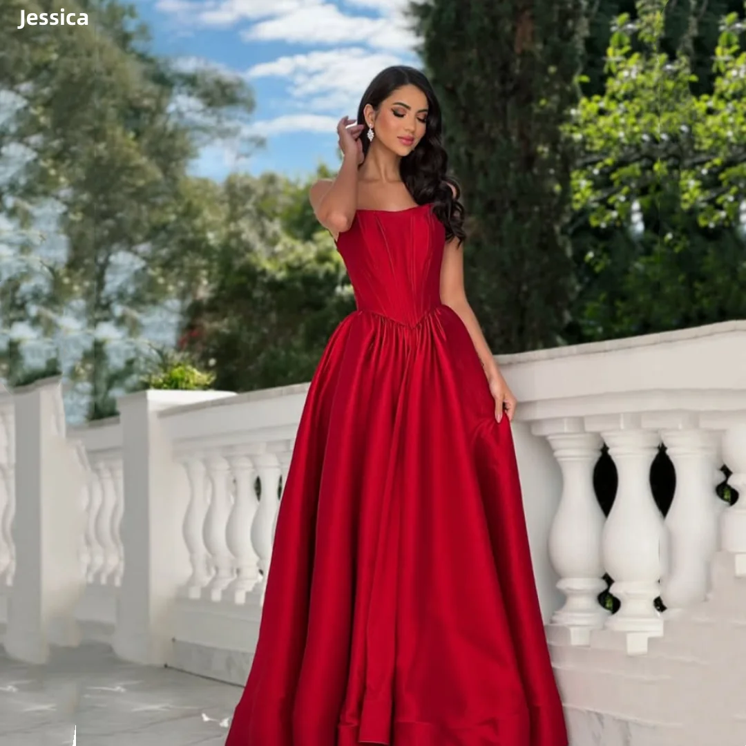 Jessica Sweet Red Evening Dresses Sexy Off-shoulder Satin Prom Dresses A-line Women Wedding Party Dresses Customized
Jessica Sweet Red Evening Dresses Sexy Off-shoulder Satin Prom Dresses A-line Women Wedding Party Dresses Customized