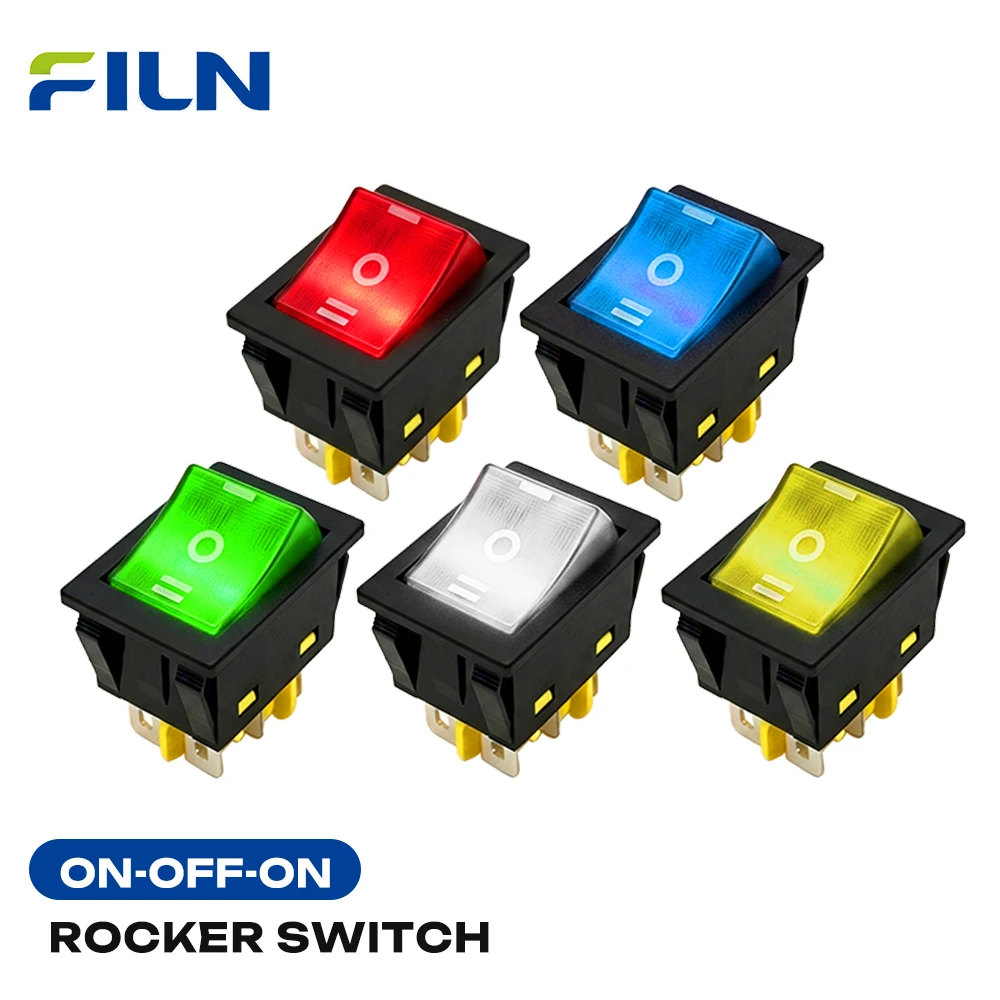 FILN 10/25PCS KCD4 30A 6-Pin Rocker Switch ON-OFF-ON Waterproof Marine Toggle Switch 12V-24V for Car Boat Industrial Control
FILN 10/25PCS KCD4 30A 6-Pin Rocker Switch ON-OFF-ON Waterproof Marine Toggle Switch 12V-24V for Car Boat Industrial Control