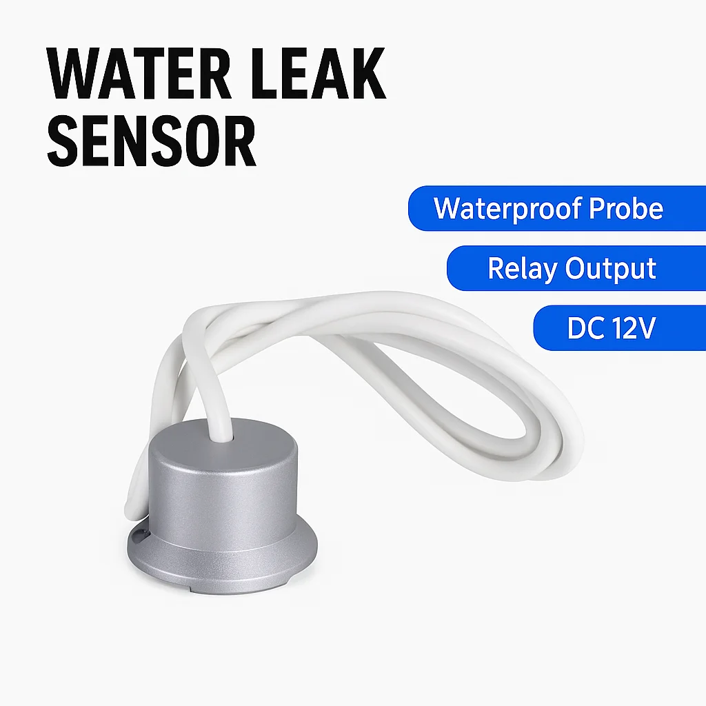 Water Leak Detection Sensor Alarm | 12V DC Relay Output | NC/NO Waterproof Probe | Flood Warning Device with 1M Cable
Water Leak Detection Sensor Alarm | 12V DC Relay Output | NC/NO Waterproof Probe | Flood Warning Device with 1M Cable