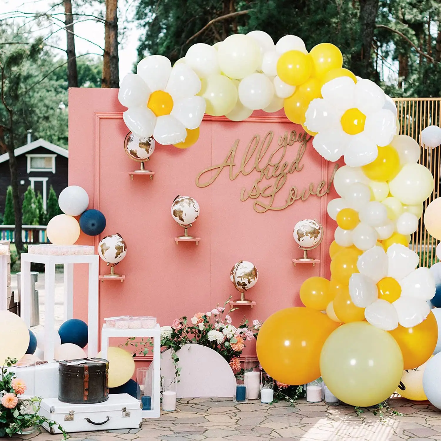 White Yellow Daisy Flower Birthday Balloon First Birthday Party Decorations for Kids Boy Girl Baby Shower Gender Reveal Balloon
White Yellow Daisy Flower Birthday Balloon First Birthday Party Decorations for Kids Boy Girl Baby Shower Gender Reveal Balloon