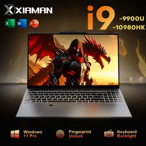 New Ultra Slim Laptop 15.6' 16GB RAM 2TB SSD Intel I9 10980HK/9900 Gaming PC 1920*1080 IPS Windows 11 Office Study Computer PC