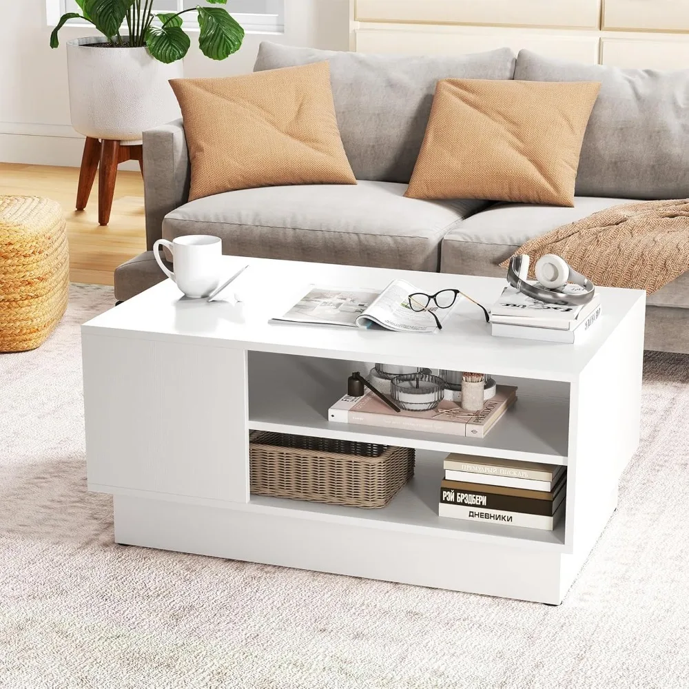 Modern Coffee Table with Storage, 34” Wooden Center Table with 2-Tier Open Storage Shelves, Open Side, Rectangular Tea Table fo
Modern Coffee Table with Storage, 34” Wooden Center Table with 2-Tier Open Storage Shelves, Open Side, Rectangular Tea Table fo