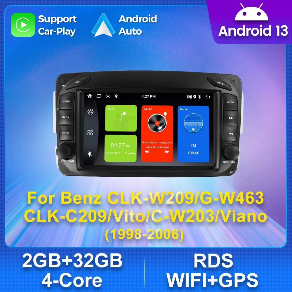 2Din 7inch Auto Radio Wireless CarPlay Navigation Multimedia Player Android For Mercedes Benz CLK W209 W203 W463 W168 Car Radio
2Din 7inch Auto Radio Wireless CarPlay Navigation Multimedia Player Android For Mercedes Benz CLK W209 W203 W463 W168 Car Radio