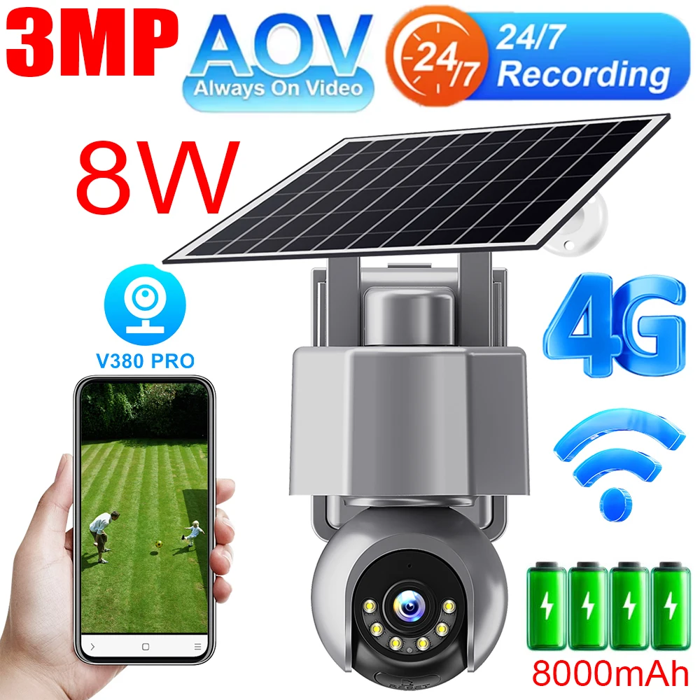3MP HD-камера с объективом 4G, Wi-Fi, круглосуточной записью, солнечной зарядкой, PIR-датчиком движения, водонепроницаемостью IP66, V380 PRO
3MP HD-камера с объективом 4G, Wi-Fi, круглосуточной записью, солнечной зарядкой, PIR-датчиком движения, водонепроницаемостью IP66, V380 PRO