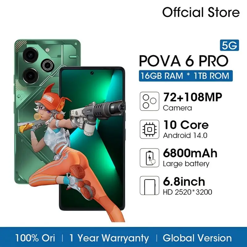 2025 New Phone Pova 6 Pro Global version Mobile phone 6.8 inch HD 16G+1T Cellphones 5G Original Dual Sim Face Unlocked Android 1
2025 New Phone Pova 6 Pro Global version Mobile phone 6.8 inch HD 16G+1T Cellphones 5G Original Dual Sim Face Unlocked Android 1