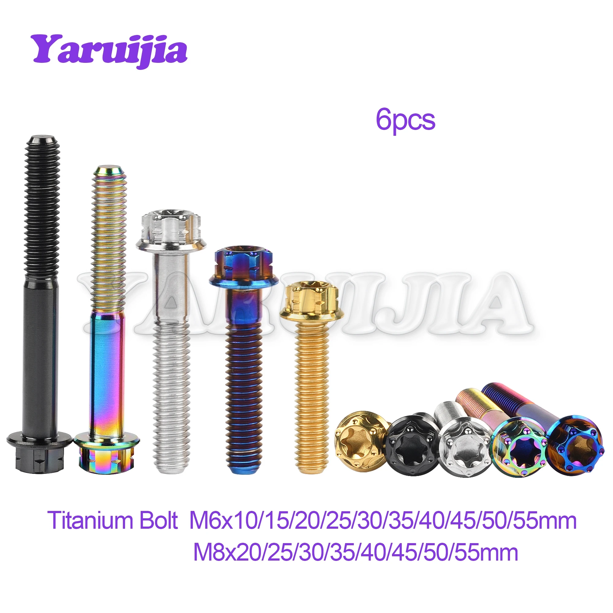 Yaruijia Titanium Bolt M6/M8x10/15/20/25/30/35/40/45/50/55mm Fancy Fange Head Screws for Motorcycle Fixing Parts
Yaruijia Titanium Bolt M6/M8x10/15/20/25/30/35/40/45/50/55mm Fancy Fange Head Screws for Motorcycle Fixing Parts