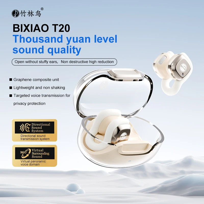 Zhulinniao Bixiao T20 Bluetooth Headset Air Bone Conduction Ear Clip Wireless Open 2024 New Style Not In-ear
Zhulinniao Bixiao T20 Bluetooth Headset Air Bone Conduction Ear Clip Wireless Open 2024 New Style Not In-ear