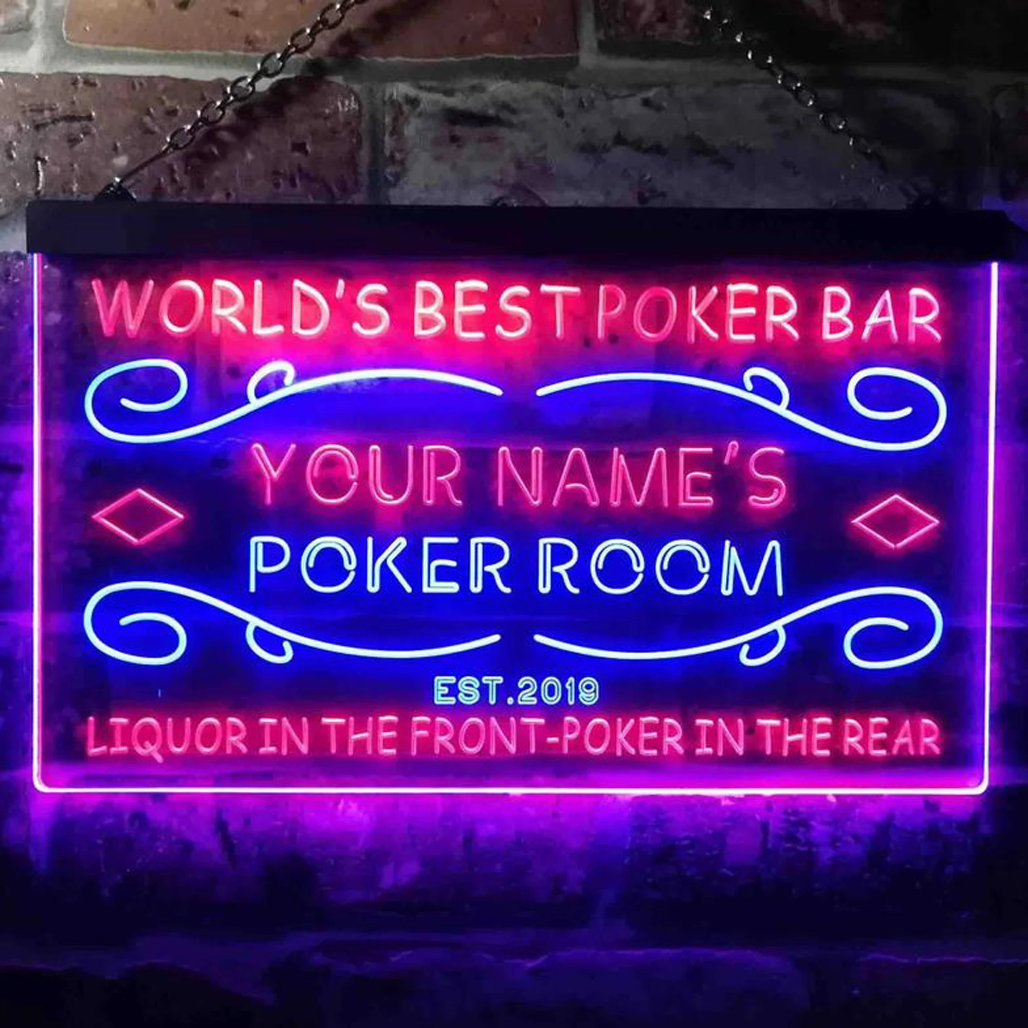 Custom Dual Color LED Neon Light Personalized Your Name Est Year Casino Poker Room Neon sign Wall Decor Hanging Neon Light
Custom Dual Color LED Neon Light Personalized Your Name Est Year Casino Poker Room Neon sign Wall Decor Hanging Neon Light