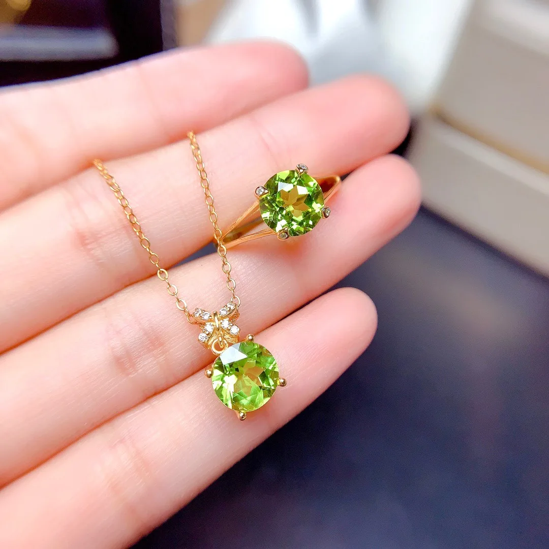 Jewelry 925 sterling silver natural 8x8mm peridot pendant ring necklace 3 sets send girlfriend birthday New Year wedding party
Jewelry 925 sterling silver natural 8x8mm peridot pendant ring necklace 3 sets send girlfriend birthday New Year wedding party