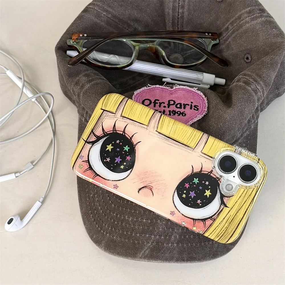 Instagram's new cute yellow haired girl's eye star strap pendant is suitable for iPhone 17 Pro Max 14/15/16 Pro anti fall all in
Instagram's new cute yellow haired girl's eye star strap pendant is suitable for iPhone 17 Pro Max 14/15/16 Pro anti fall all in