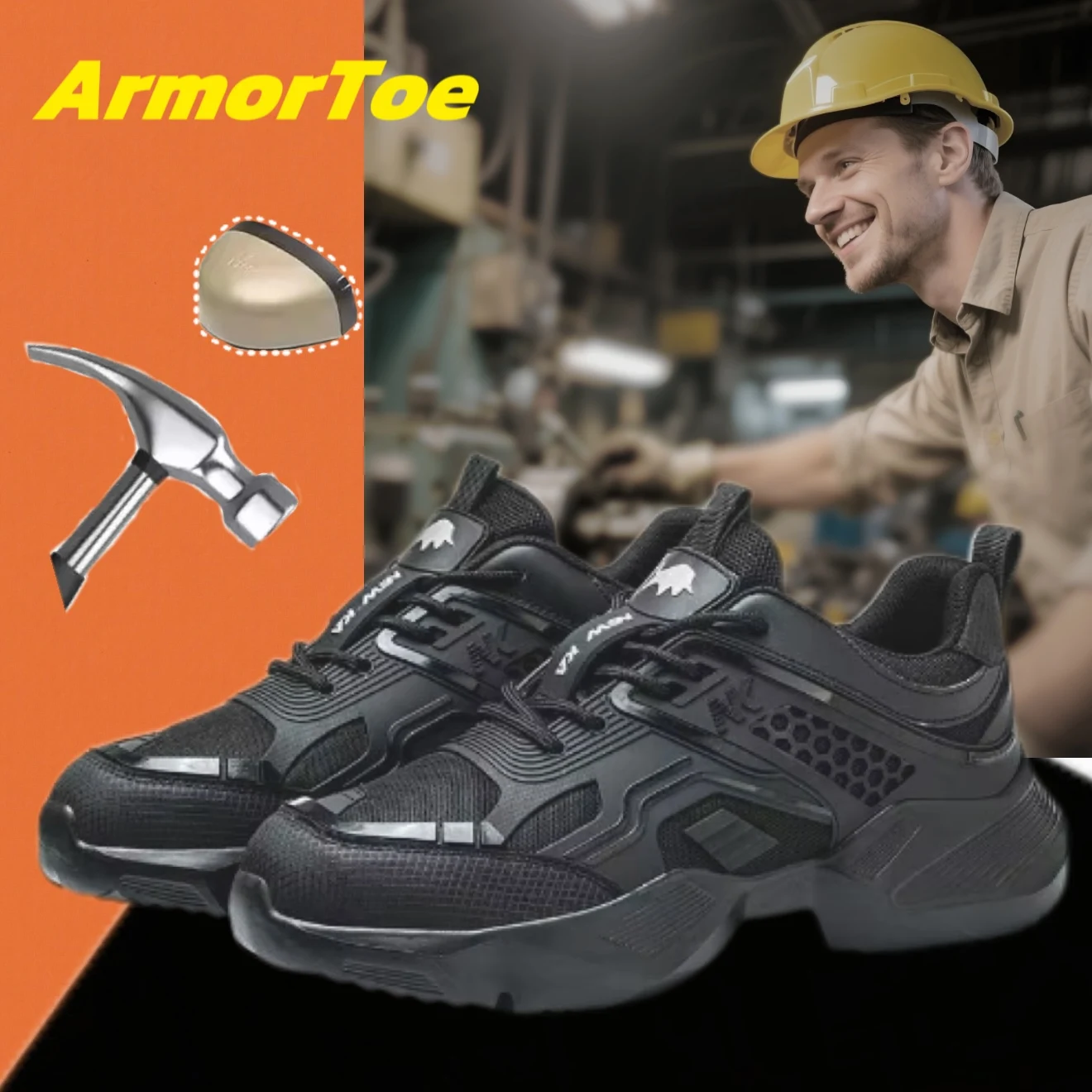 ArmorToe Steel Head Anti-smash Anti-stabbing Men's Safety Shoes Comfortable Wear-resistant Non-slip Work Shoes #Armor2507
ArmorToe Steel Head Anti-smash Anti-stabbing Men's Safety Shoes Comfortable Wear-resistant Non-slip Work Shoes #Armor2507