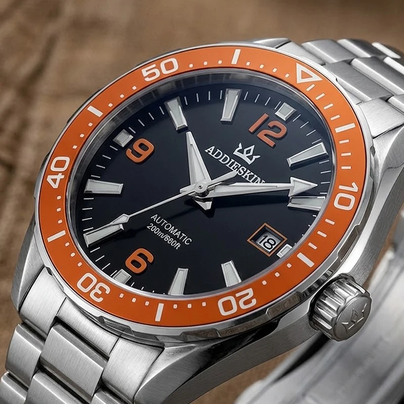 ADDIESKIN K009 Men Automatic Watch 40mm Ceramic Bezel 200m Waterproof Black Orange Dial Synthetic Sapphire BGW9 Lume Miyota 9015
ADDIESKIN K009 Men Automatic Watch 40mm Ceramic Bezel 200m Waterproof Black Orange Dial Synthetic Sapphire BGW9 Lume Miyota 9015
