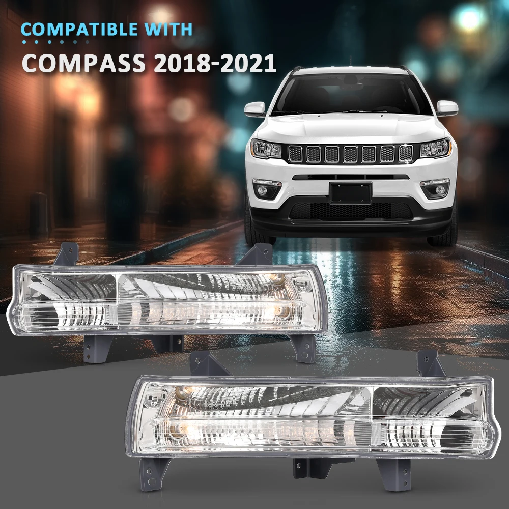 1 Pair Front Bumper Fog Lamps Parking Lights 55112720Ab Fits 2018-2021 Jeep Compass Waterproof Snowproof Dustproof Car Accessories
1 Pair Front Bumper Fog Lamps Parking Lights 55112720Ab Fits 2018-2021 Jeep Compass Waterproof Snowproof Dustproof Car Accessories