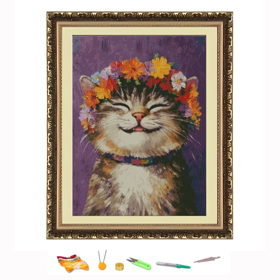Cross Stitch Embroidery Kit Smiling cat DIY Needlework Kit Decorate Printed on Canvas11CT
Cross Stitch Embroidery Kit Smiling cat DIY Needlework Kit Decorate Printed on Canvas11CT