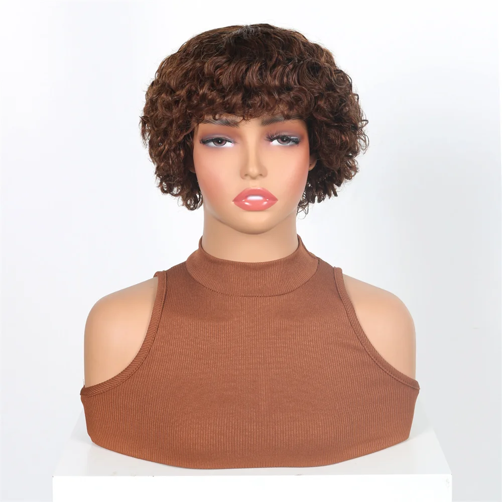 Pixie Cut Human Hair Wigs For Black Women Afro Rose Curly Funmi Glueless Wigs with Bangs Short Bouncy Curly Bob Wig With Bangs
Pixie Cut Human Hair Wigs For Black Women Afro Rose Curly Funmi Glueless Wigs with Bangs Short Bouncy Curly Bob Wig With Bangs