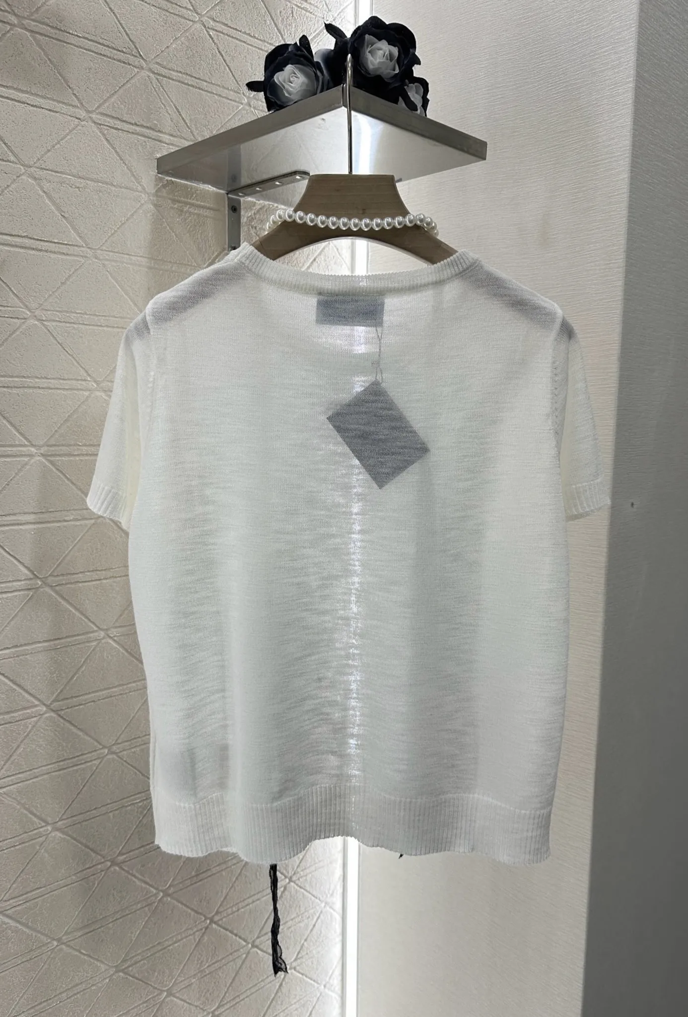 2025 Summer Bohemian-style Fashion Letter Embroidery Lace Pearl O-neck Chain Knitted Short Sleeves 017
2025 Summer Bohemian-style Fashion Letter Embroidery Lace Pearl O-neck Chain Knitted Short Sleeves 017