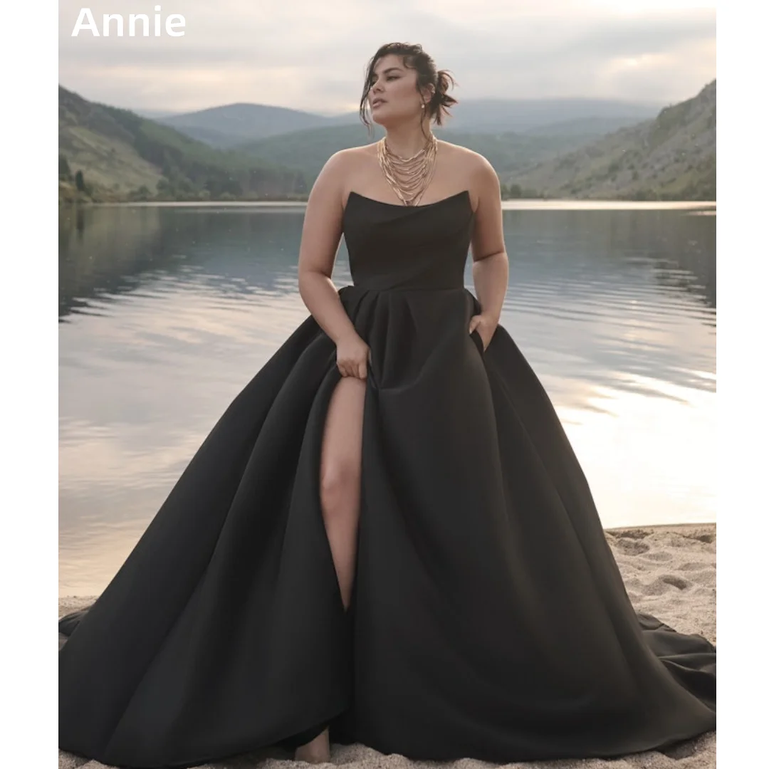 Annie Gorgeous Black Prom Dresses Pleated Satin Women Evening Dresses Off-shoulder Mopping Formal Robes De Soirée Customized
Annie Gorgeous Black Prom Dresses Pleated Satin Women Evening Dresses Off-shoulder Mopping Formal Robes De Soirée Customized