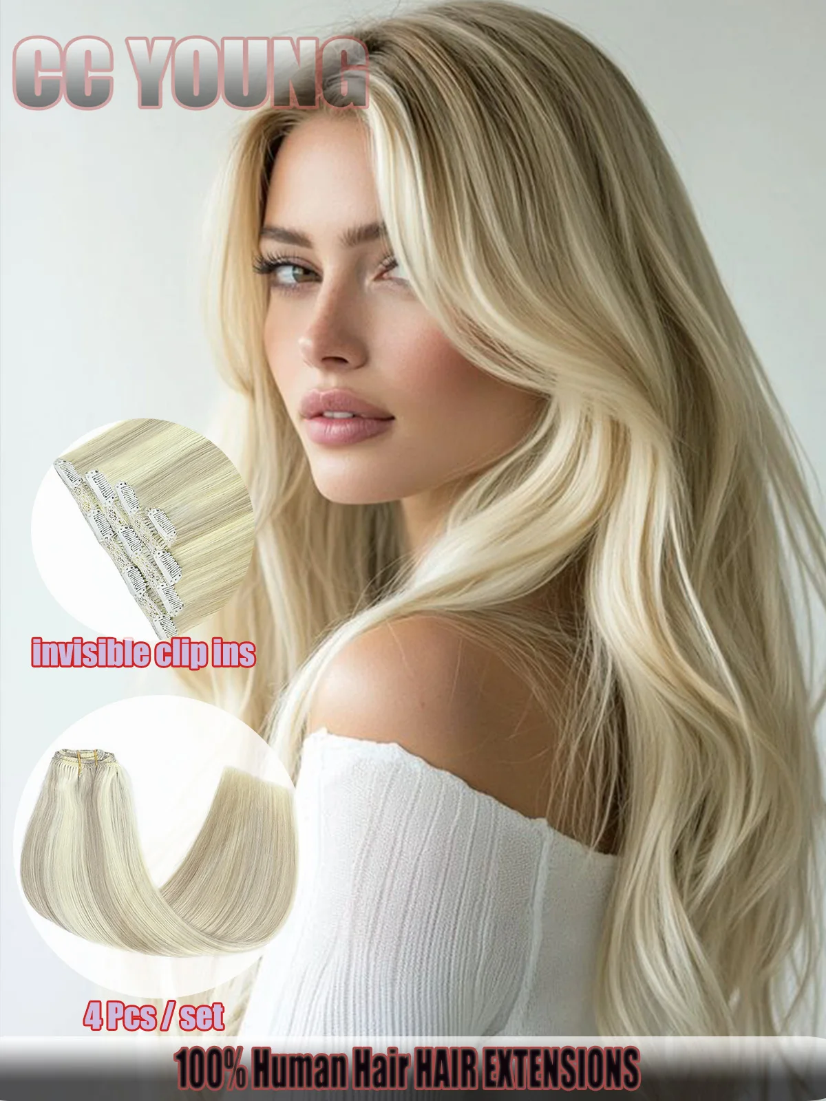 Invisible Clips In Hair Extensions Real Human Hair Lace Weft Hairpieces for Women to Add Hair Length&Volume Piano Color 18/613
Invisible Clips In Hair Extensions Real Human Hair Lace Weft Hairpieces for Women to Add Hair Length&Volume Piano Color 18/613