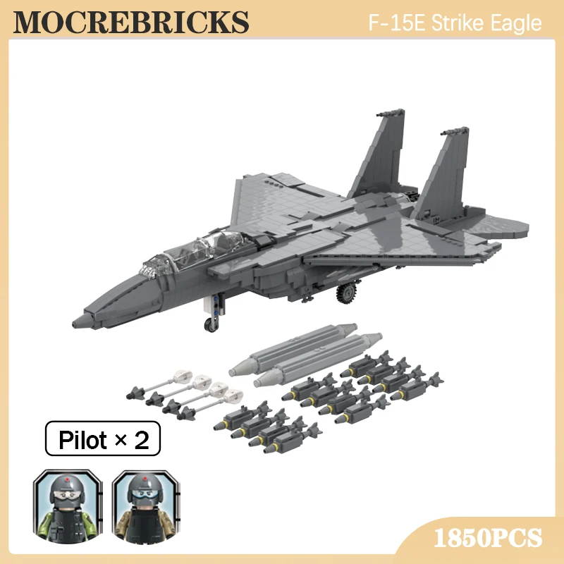 Modern Military Air Force F-15E Strike Eagle Fighter MOC Building Blocks WW II Bomber Weapons Model Bricks Toys Children Gifts
Modern Military Air Force F-15E Strike Eagle Fighter MOC Building Blocks WW II Bomber Weapons Model Bricks Toys Children Gifts