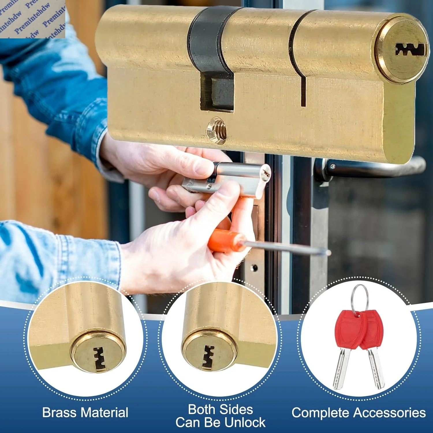 1Pc Entry Brass Lock Cylinder Core Replacement Double Keyed
1Pc Entry Brass Lock Cylinder Core Replacement Double Keyed